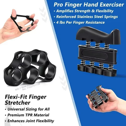 5-60Kg Adjustable Grip Strength Trainer with Finger Exerciser Hand Grip Strengthener for Muscle Building and Injury Recover
